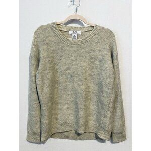 M Magaschoni Sweater Womens Medium Oatmeal Mohair Wool Crew Neck Pullover Cozy